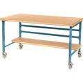 Built Rite Br Built-Rite Mobile Workbench w/ Shop Top Square Edge, 72"W x 30"D, Blue DSM3063426-BL